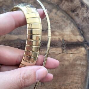 Vintage Gold-Tone Geometric Choker Necklaces